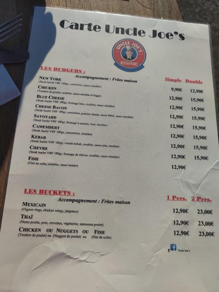 Uncle Joe's - Menu Image 1